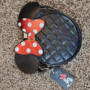 Disney Black Quilted Minnie Mouse Crossbody Bag